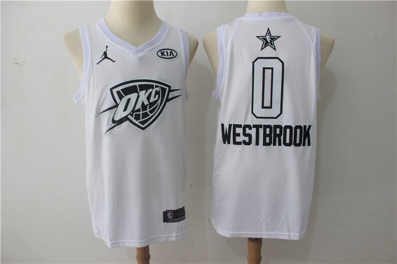 Men Oklahoma City Thunder #0 Westbrook White 2108 All Stars NBA Jerseys->new orleans pelicans->NBA Jersey